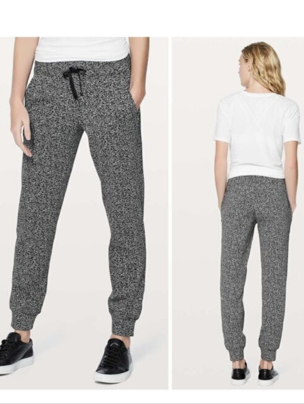 Lululemon Ready To Rulu Joggers Reconnect Jacquard Black White Size 4